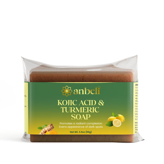 Anbeli Kojic Acid & Turmeric Soap – Fade Dark Spots, Even Skin Tone & Brighten Naturally